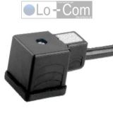 Ventilstecker 18 x 18 mm DIN 43650 2-polig IP65 (grau) mit Kabel